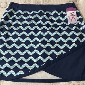 VK Sport Blue and White Patterned Skort